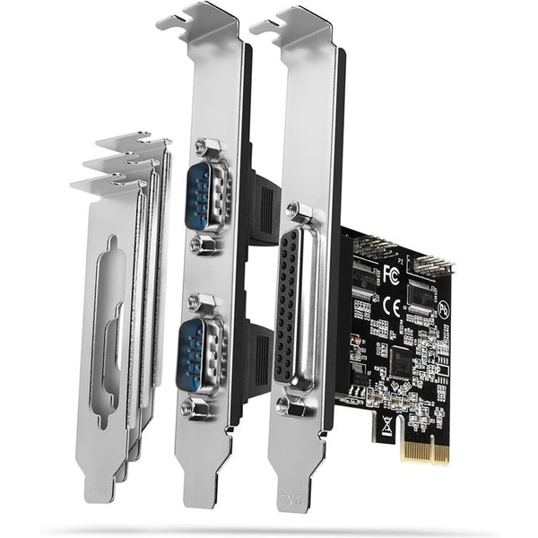 AXAGON PCEAPSN PCIe radič 1x paralelný (LPT) + 2x sériový port (RS232) 250 kbps vr. LP - Radiče - Hlavný obrázok