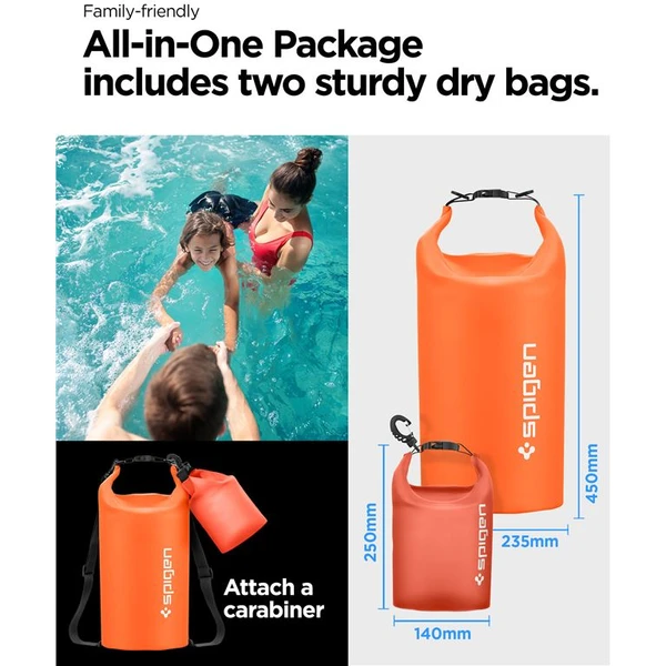 Spigen Aqua Shield WaterProof Dry Bag 20L + 2L A630 oranžový - Puzdra - Obrázok FBN5000701