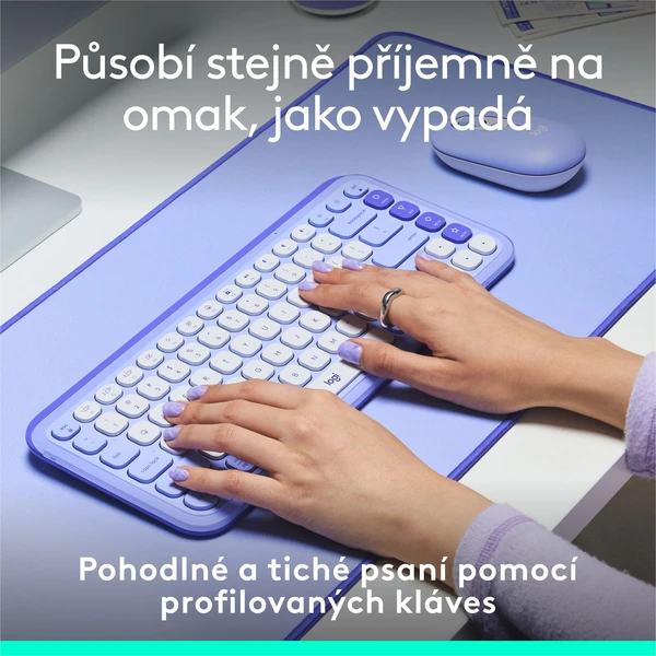 Logitech POP ICON KEYS (US) klávesnica ľaliová - Klávesnice - Obrázok FBU8000O01