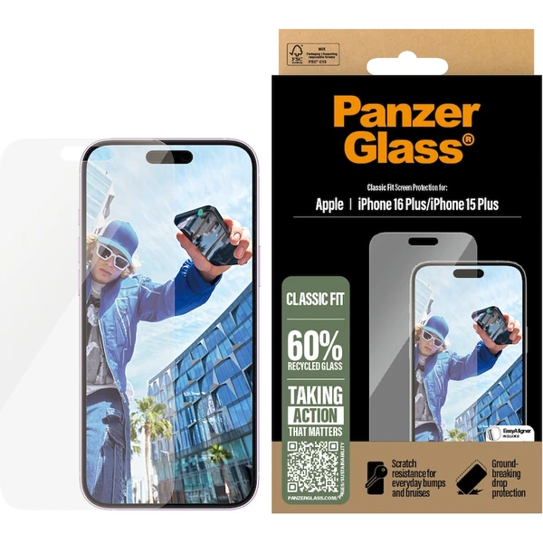 PanzerGlass® Classic Fit sklo Apple iPhone 16 Plus - Ochranné fólie a sklo - Obrázok FC08000P01