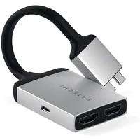 Satechi Dual HDMI Adapter strieborný - USB huby
