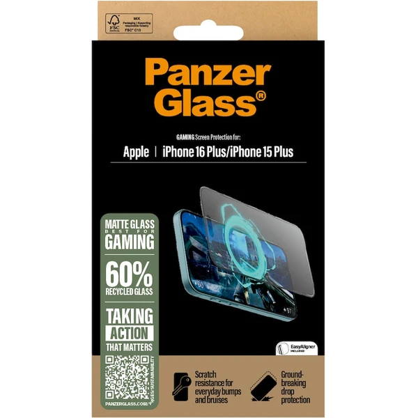 PanzerGlass® Gaming sklo pre hráčov Apple iPhone 16 Plus/15 Plus - Ochranné fólie a sklo - Obrázok FD08000P01