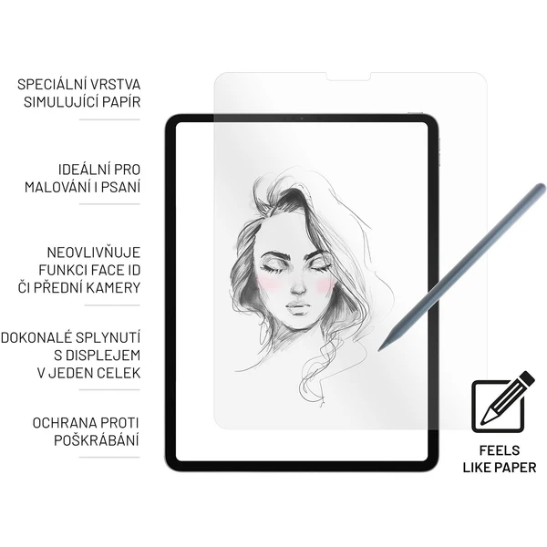 FIXED PaperGlass sklo na písanie a kreslenie pre iPad Pro 12,9" (2018/2020/2021/2022) - Ochranné fólie a sklo - Obrázok FDK0G00101
