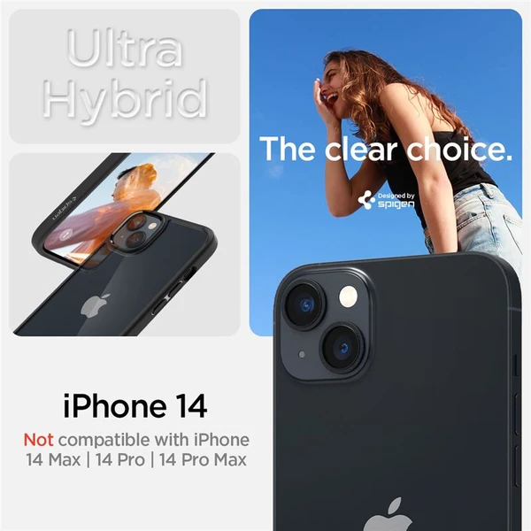 Spigen Ultra Hybrid kryt iPhone 14 čierny - Puzdra - Obrázok FF0H300401