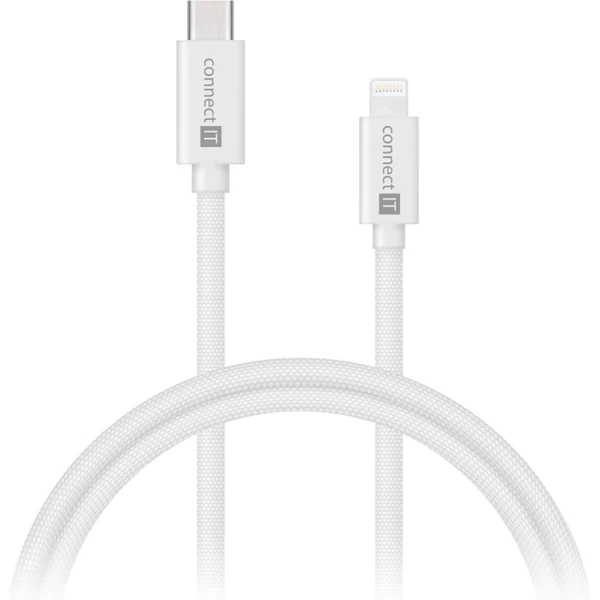 CONNECT IT Wirez USB-C/Lightning napájací kábel 27W 1m biely - Káble a redukcie - Hlavný obrázok