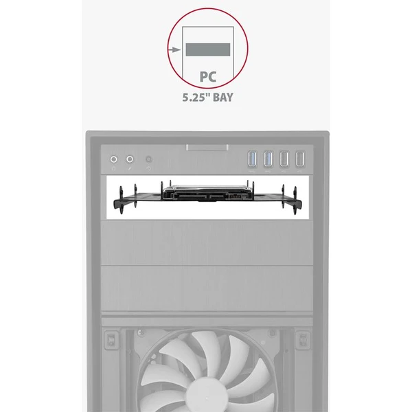 AXAGON RHD435 kovový rámček pre 4x 2.5" alebo 2x 2.5" HDD/SSD a 1x 3.5" HDD do 5.25" pozície - Rámiky na disky - Obrázok FG7HF00101