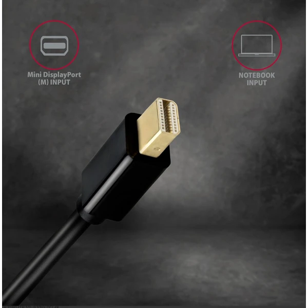 AXAGON Mini DisplayPort/HDMI 1.4 kábel 4K 1,8 m čierny - Káble a redukcie - Obrázok FGD0700301
