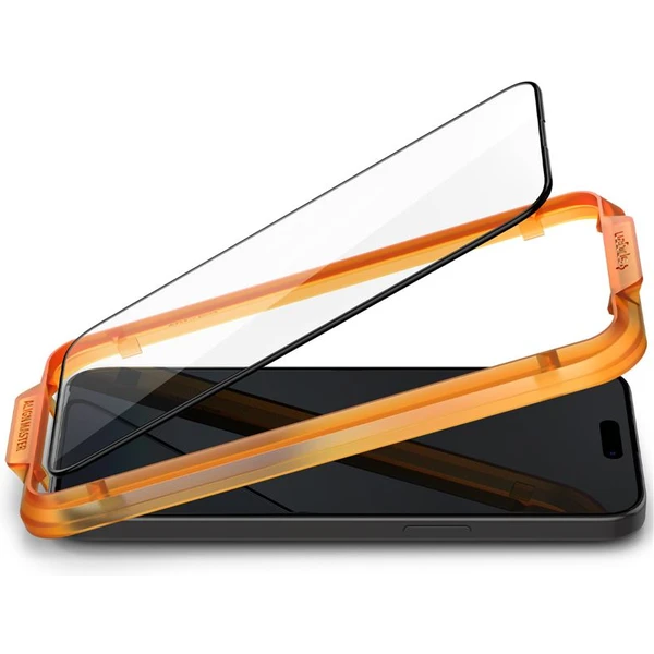 Spigen Glass tR AlignMaster 2 Pack tvrdené sklo iPhone 15 čierne - Ochranné fólie a sklo - Obrázok FIS8000601