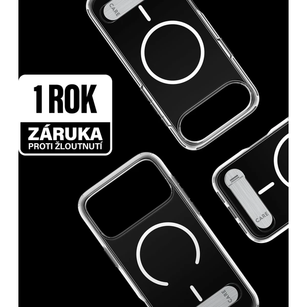 PanzerGlass® CARE Kickstand kryt s MagSafe Apple iPhone 17 Pro Max strieborný/biely - Puzdra - Obrázok FJDH000K01