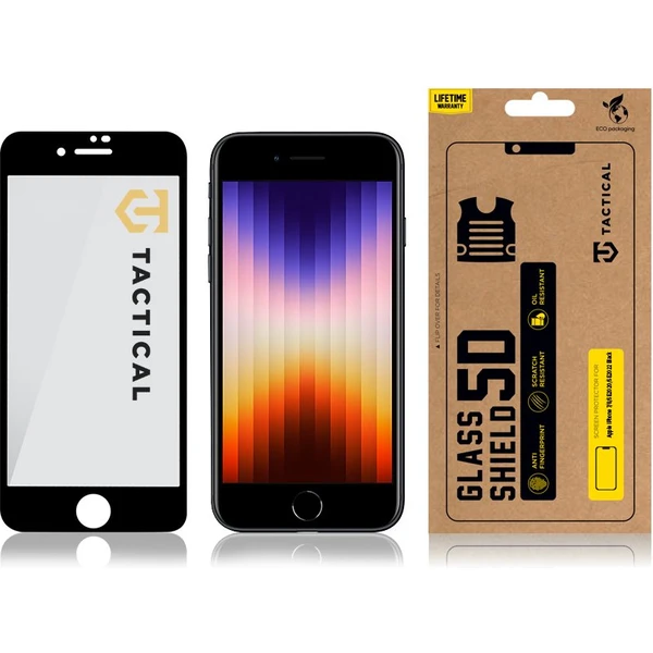 Tactical Glass Shield 5D sklo pre iPhone 7/8/SE (20/22) čierne - Ochranné fólie a sklo - Obrázok FJUM100501