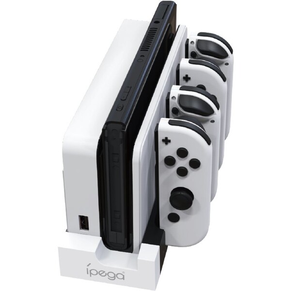 iPega 9186 nabíjacia stanica pre Nintendo Switch a Joy-con biela/čierna