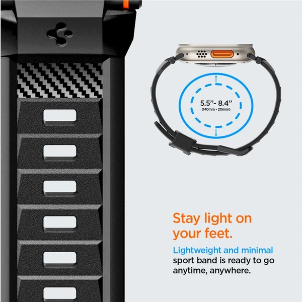 Spigen Rugged Ultra Band remienok Apple Watch 49/46/45/44/42mm matne čierny - Remienky - Obrázok FLA1000P01