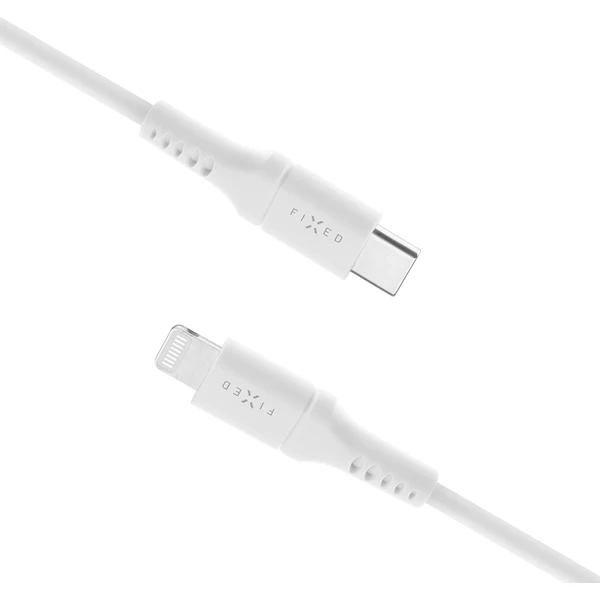 FIXED Liquid silicone USB-C/Lightning napájací kábel 60W 0,5m biely - Káble a redukcie - Obrázok FQS1000601