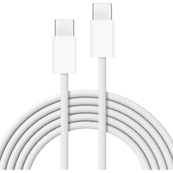 Cubenest opletený napájací kábel USB-C/USB-C 60W 1m biely 2ks - Káble a redukcie - Obrázok FRD5000O01