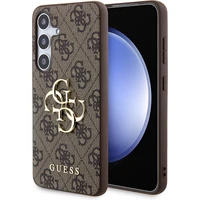 Guess PU 4G Metal Logo Zadný Kryt pre Samsung Galaxy S24+ Brown - Puzdra