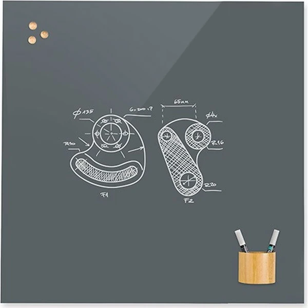 Rocada 6703-35 sklenená magnetická tabuľa šedá - Magnetické tabule - Obrázok FSMN000K01