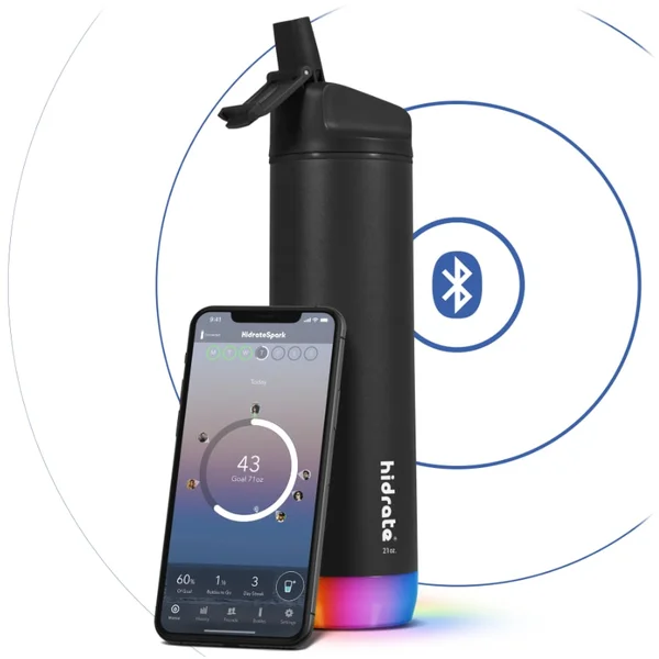 HidrateSpark bluetooth múdra fľaša so slamkou čierna - Inteligentné fľaše - Obrázok FTXEF00101