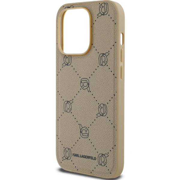 Karl Lagerfeld PU Karl Heads Pattern Magsafe zadný kryt iPhone 14 Pro Max béžový - Puzdra - Obrázok FVO5000J01