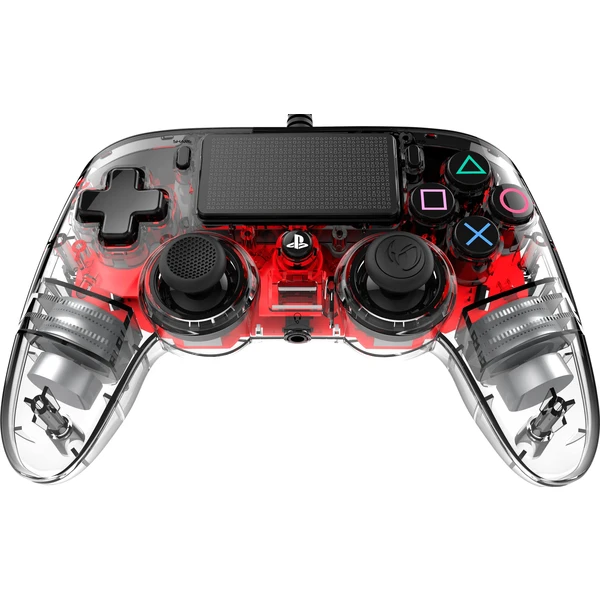 Nacon Gamepad Compact Controller Clear Red (PS4) - Herné ovládače - Obrázok FVOH100201