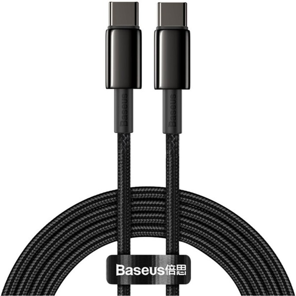 E-shop Baseus Tungsten Gold USB-C/USB-C napájací kábel 100W 2m čierny