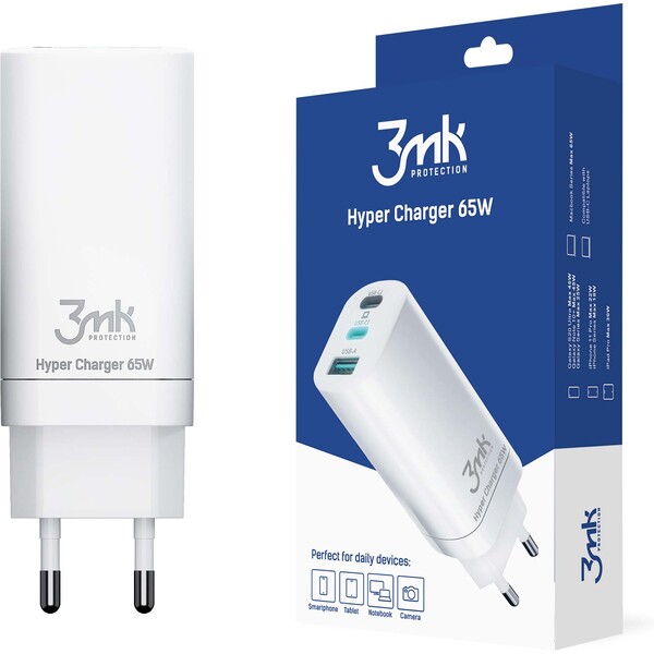 3mk Hyper Charger 65W sieťová nabíjačka biela