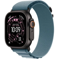 Apple Watch 49/46/45/44mm svetlo modrý Alpský ťah malý čierny titán - Remienky
