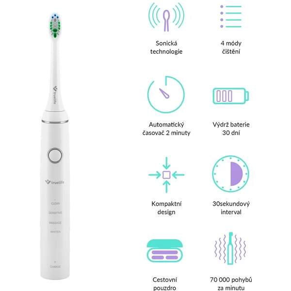 TrueLife SonicBrush Compact biely - Zubné kefky - Obrázok G02Y000501
