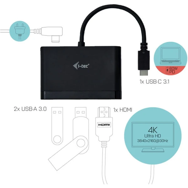 i-tec USB-C HDMI Travel Adapter PD/Data - Dokovacie stanice - Obrázok G08B000501