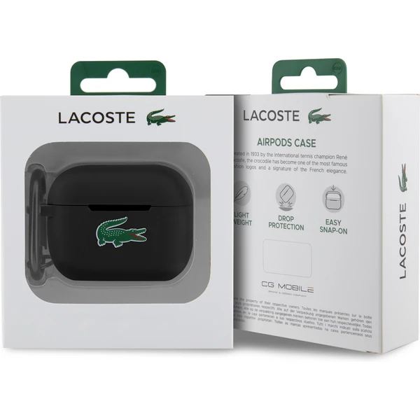 Lacoste Liquid Silicone Croc Logo puzdro AirPods Pro čierne - Puzdra - Obrázok G0CR100501