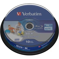 VERBATIM BD-R SL Datalife HTL (10 ks) Blu-Ray/Spindle/6x/25GB - Optické disky