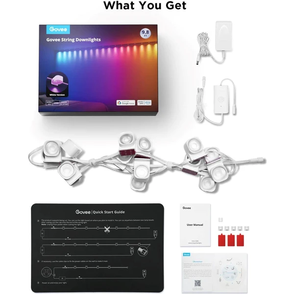 Govee RGBIC LED String Downlights stropné osvetlenie, 5m - Inteligentné osvetlenie - Obrázok G0H4000J01