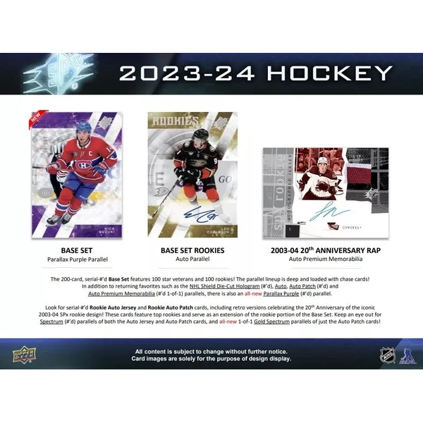 Hokejové karty 2023-24 Upper Deck SPx Hockey Hobby Box - Hokejové karty - Obrázok G0U6000P01