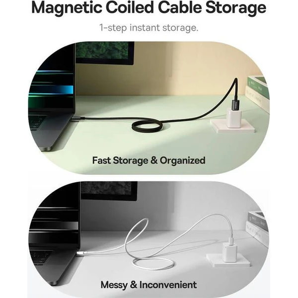 Baseus Tungsten Gold USB-A/USB-C magnetický napájací kábel 100W 1m čierny - Káble a redukcie - Obrázok G12R000K01
