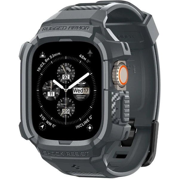 Spigen Rugged Armor Pro remienok s puzdrom Apple Watch Ultra 3/2/1 (49mm) sivý - Remienky - Obrázok G1A1000P01
