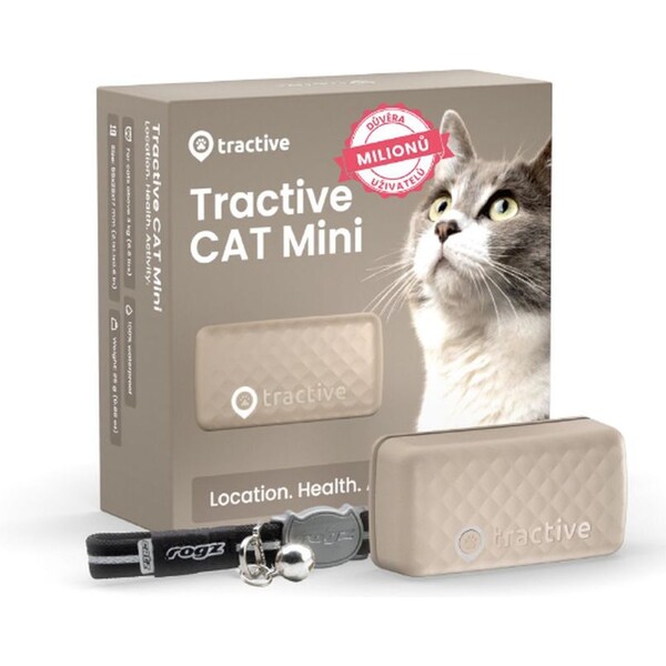 Tractive GPS CAT Mini tracker polohy a aktivity pre mačky hnedý