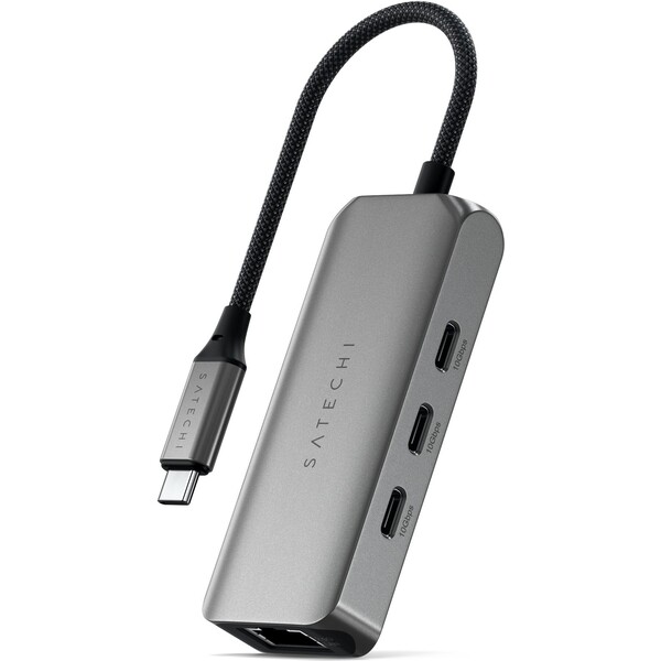 Satechi 4v1 USB-C húb s 2,5 gigabitovým Ethernetom vesmírne šedý