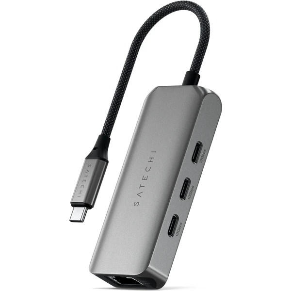 Satechi 4v1 USB-C húb s 2,5 gigabitovým Ethernetom vesmírne šedý - USB huby - Hlavný obrázok