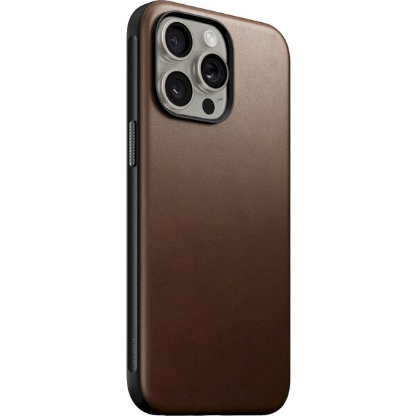 Nomad Modern Leather MagSafe kryt iPhone 15 Pro Max hnedý
