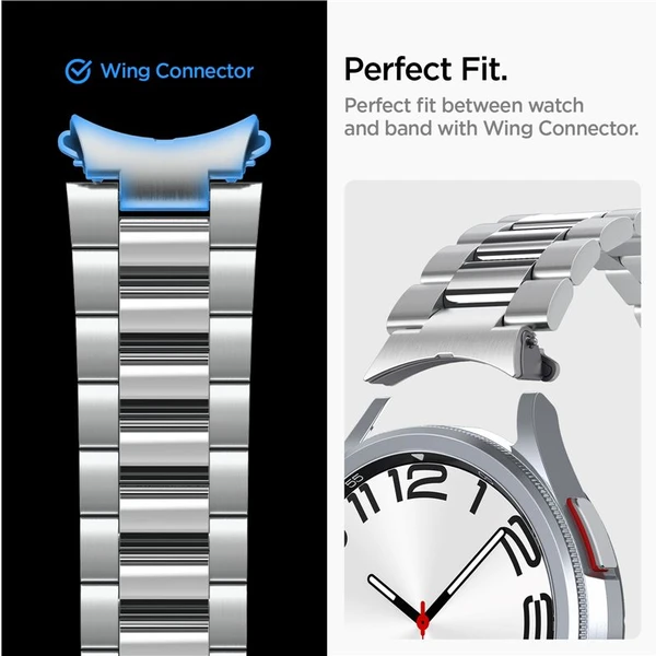 Spigen Modern Fit 316L Band remienok Samsung Galaxy Watch6 Classic 47mm strieborný - Remienky - Obrázok G1W3000N01