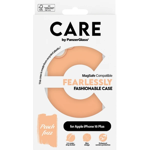PanzerGlass® CARE kryt Apple iPhone 16 Plus MagSafe Fearlessly broskyňový - Puzdra - Obrázok G208000P01