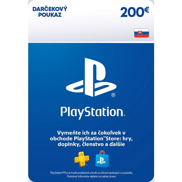 PlayStation Store - Darčeková karta 200 € (pre SK účty)