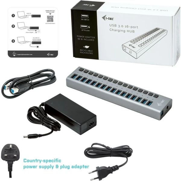 i-tec USB 3.0 Charging HUB 16  - USB huby - Obrázok G29B000501