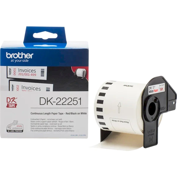 Brother DK-22251 štítok čierna a červená na biele 62 mm - Pásky pre štítkovače - Hlavný obrázok