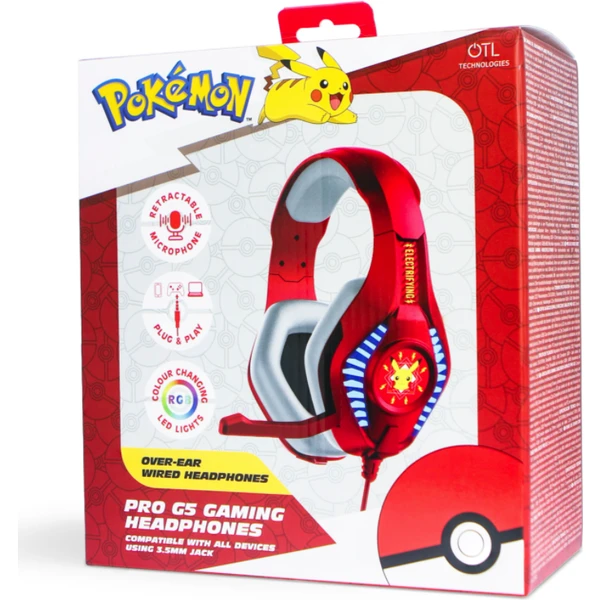 OTL PRO G5 drôtové herné slúchadlá s motívom Pokémon červená - Slúchadlá - Obrázok G2SG100501