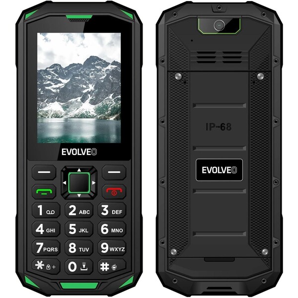 E-shop EVOLVEO StrongPhone X5 vodotesný odolný Dual SIM telefón čierno-zelený