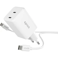 Epico UltraBoost EA30 45W GaN sieťový adaptér s 1,2 m USB-C na USB-C káblom biely - Nabíjačky