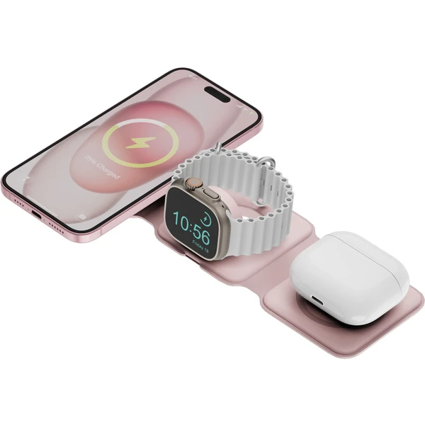 ENERGEA GoMag Trio Plus 3v1 MagSafe nabíjačka ružová - Nabíjačky - Hlavný obrázok