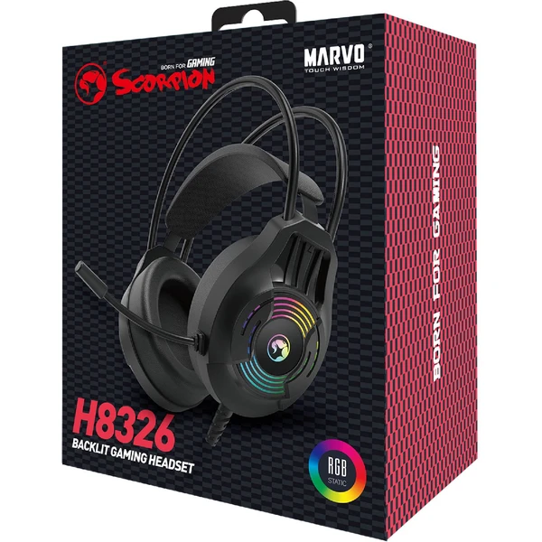 Marvo H8326 herné slúchadlá s mikrofónom čierna - Slúchadlá - Obrázok G3W5000K01