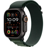 Apple Watch 49/44/45/46mm tmavo zelený alpský ťah s čiernym titánom S - Remienky