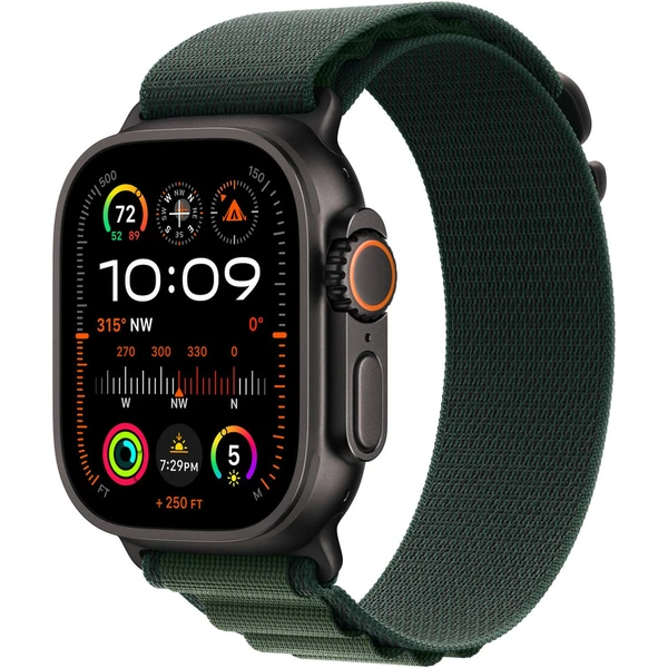 Apple Watch 49/44/45/46mm tmavo zelený alpský ťah s čiernym titánom S - Remienky - Hlavný obrázok